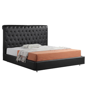 Garcia Chesterfield Leather Bed Black