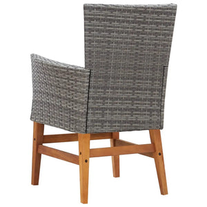 Seeka 9 Piece Outdoor Dining Set Poly Rattan and Acacia Wood Grey