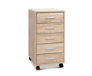 5 Drawer Filing Cabinet Storage Drawers Wood Study Office School File Cupboard