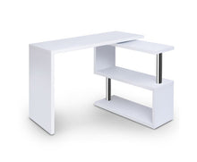 Load image into Gallery viewer, Rotary Corner Desk with Bookshelf - White
