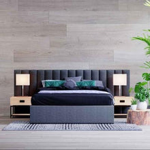 Load image into Gallery viewer, Aquila Headboard &amp; Fabia Bed Base Package Queen - Charcoal
