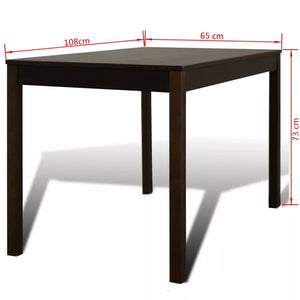 Lana Dining Set 5 Pieces Pine Wood Brown
