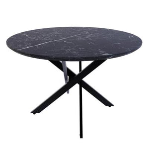 Zeta Dining Table(Marble) w/ 4 Catford Chairs(Dark Grey)