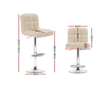 Load image into Gallery viewer, Leather Bar Stools 2x , Kitchen chairs Gas lift (beige)
