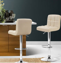 Load image into Gallery viewer, Leather Bar Stools 2x , Kitchen chairs Gas lift (beige)
