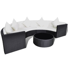 Load image into Gallery viewer, Welbury 6 Piece Garden Lounge Set with Cushions Poly Rattan Black
