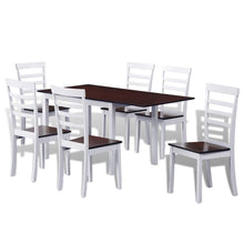 Load image into Gallery viewer, Alexa Extending Dining Set 7 Pieces Brown and White
