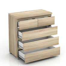 Load image into Gallery viewer, Elara 5 Drawer Chest High Gloss Oak
