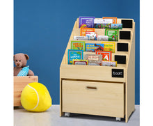 Load image into Gallery viewer, Keezi Kids Bookcase Childrens Bookshelf Organiser Storage Shelf Wooden Beige

