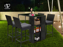 Load image into Gallery viewer, Modern 4 Seats 5 Pieces Gardeon Outdoor Bar Set
