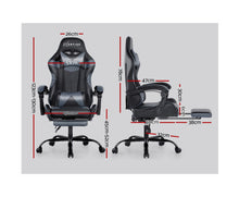 Load image into Gallery viewer, Office Chair Gaming Chair Computer Chairs Recliner PU Leather Seat Armrest Footrest Black Grey
