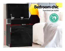 Load image into Gallery viewer, Artiss Bedside Tables Side Table Drawers RGB LED High Gloss Nightstand Black
