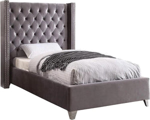 Album New Design Velvet Upholstered Wing Bed With Button