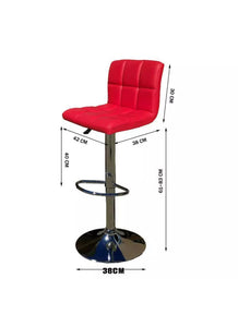 2 X New Myra Leather Bar Stools Kitchen Chair Gas Lift Swivel Bar Stool Myra Red