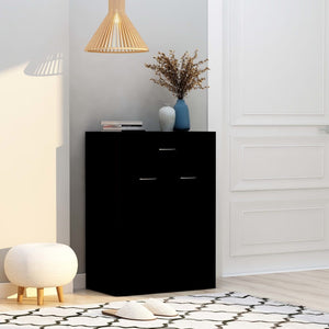 FirstChoise Shoe Cabinet Black 60x35x84 cm Chipboard