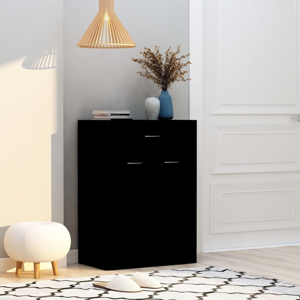 FirstChoise Shoe Cabinet Black 60x35x84 cm Chipboard