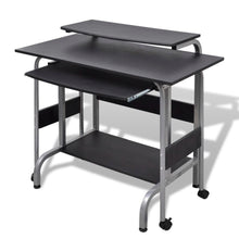 Load image into Gallery viewer, FirstChoise 2 Piece Computer Desk with Pullout Keyboard Tray Black
