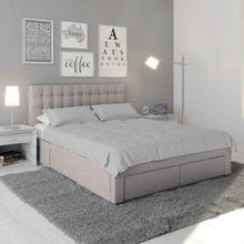 Load image into Gallery viewer, Martina Fabric King Bed with Storage Drawers - Ash
