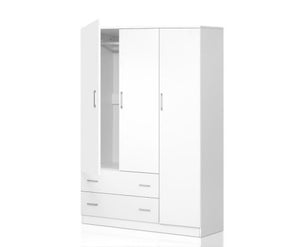 3 Doors Wardrobe Bedroom Closet Storage Cabinet Organiser Armoire 170cm
