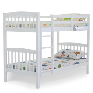 KINGSTON SLUMBER Bunk Bed Frame Modular Single White Wood Kids Double Deck Twin
