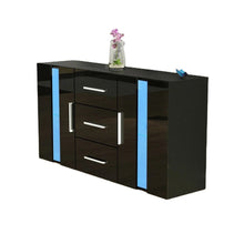 Load image into Gallery viewer, Modern Sideboard LED Cabinet High Gloss 2 Doors 3 drawer Storage
