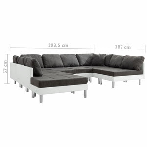 Sectional Sofa Faux Leather White