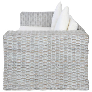 Haku 2 Piece Sofa Set with Cushions Grey Natural Rattan