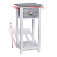 Load image into Gallery viewer, Nightstand with 1 Drawer Grey and White Storage Bedside Table Cabinet
