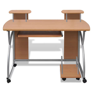 FirstChoise Computer Desk with Pullout Keyboard Tray Brown