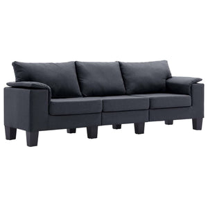 League 3Seater Sofa Dark Grey Fabric