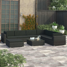 Load image into Gallery viewer, Fermoy Outdoor Furniture Lounge Set 8 Seater Full Black
