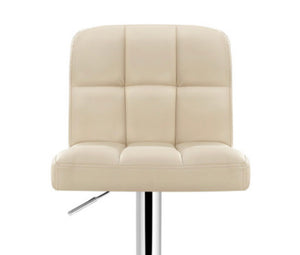 Leather Bar Stools 2x , Kitchen chairs Gas lift (beige)