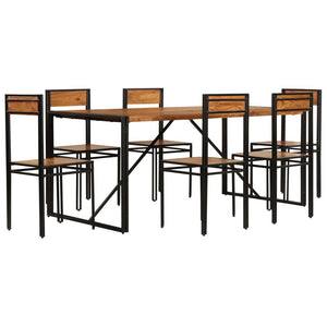 Mora Dinning Set 7 Pieces Solid Acacia Wood with Sheesham Finish