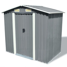 Load image into Gallery viewer, NT Garden Storage Shed Grey Metal 204x132x186 cm
