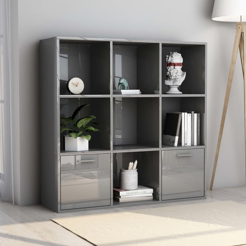 Veranda Book Cabinet High Gloss Grey