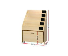 Load image into Gallery viewer, Keezi Kids Bookcase Childrens Bookshelf Organiser Storage Shelf Wooden Beige
