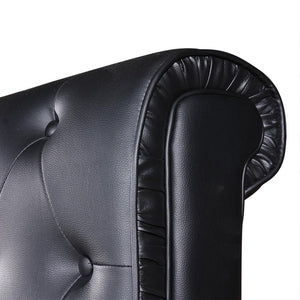 Garcia Chesterfield Leather Bed Black