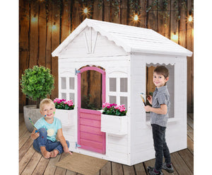 Kids Cubby House Wooden Outdoor Childrens Gift Pretend Play Set
