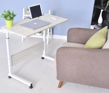 Load image into Gallery viewer, ZASS Mobile Rolling Computer Desk Bed Side Workstation Height Adjustable Table - White Maple
