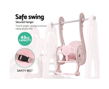 Load image into Gallery viewer, Kids Slide Swing Outdoor Playground Basketball Hoop Playset Indoor Pink
