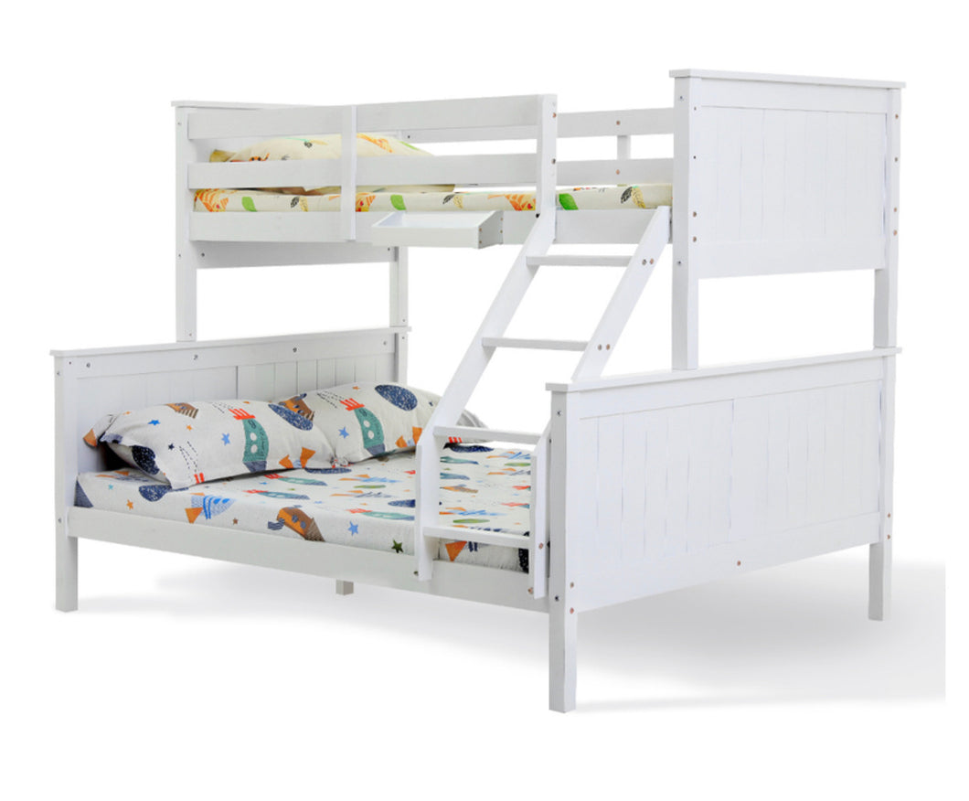 KINGSWOOD SLUMBER Bunk Bed Frame Modular Single White Wood Kids Double Deck Twin