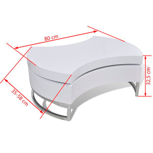 Milo Coffee Table Shapeadjustable High Gloss White