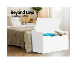 Karson Toy Box Storage Cabinet Chest Blanket Children Clothes Organiser White