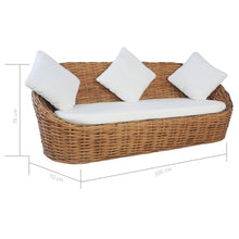 Load image into Gallery viewer, Fawn 3Seater Sofa with Cushions Natural Rattan
