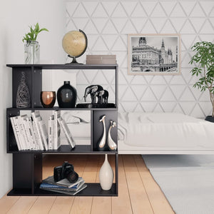 Modern Book Cabinet/Room Divider Black 80x24x96 cm Chipboard
