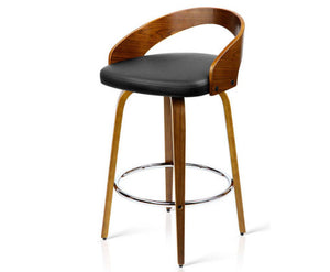 Set of 2 Wooden Bar Stools