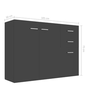 Odie Sideboard High Gloss Black 105x30x75 cm Chipboard