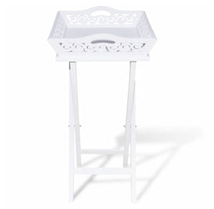 vidaXL Side Table with Tray White Plant Stand End Console Nightstand Lowboard