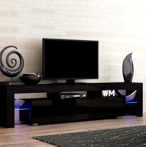 189cm RGB LED TV Cabinet Entertainment Unit Stand Gloss Furniture Black