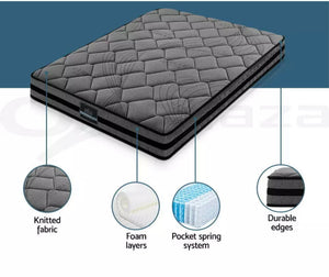 Giselle Mattress Queen Double King Single Firm Foam Pocket Spring 22cm